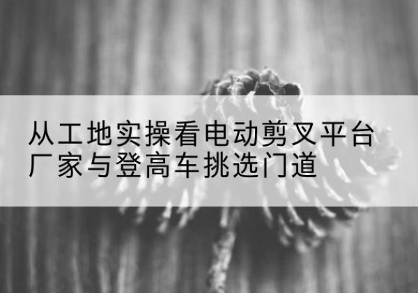 仪陇电动剪叉升降平台厂家-从工地实操看电动剪叉平台厂家与登高车挑选门道